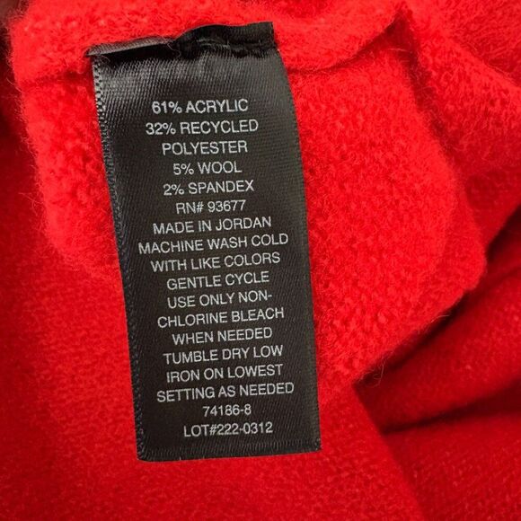 Worthington Long Sweater Dress Solid Red New Size Large - Picture 8 of 8